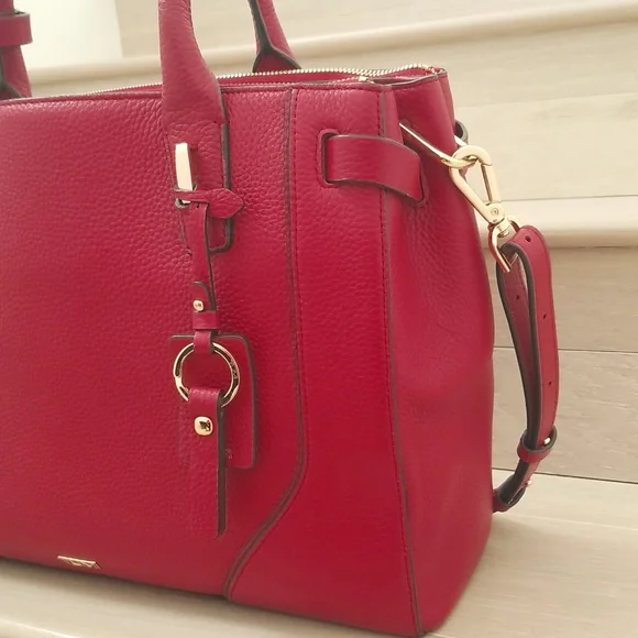 Tumi Stanton Kiran Leather Tote in Raspberry Red - Picture 8 of 15